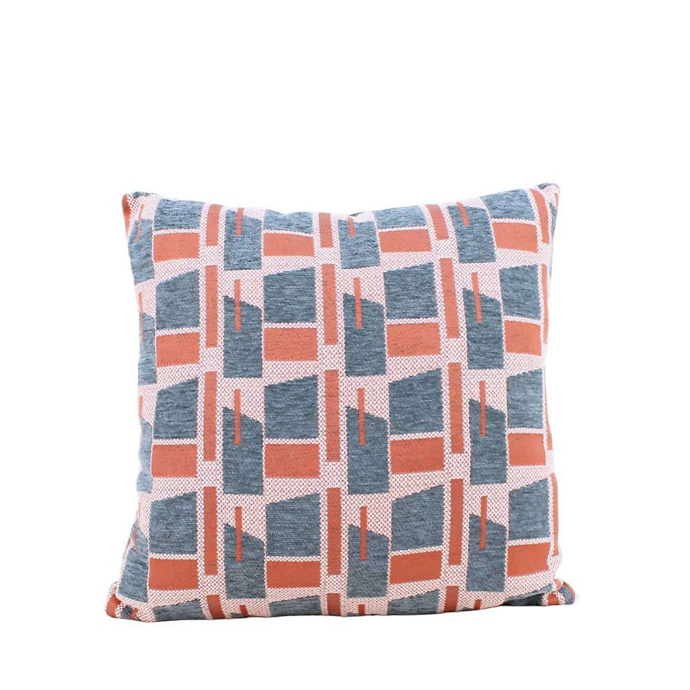 Coussin en velours jacquard motifs géométriques 40 × 40cm