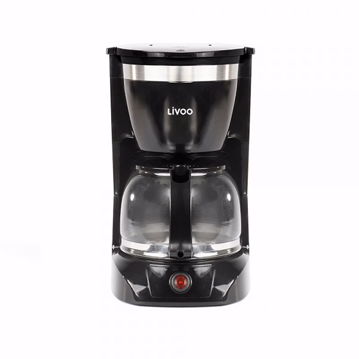 Cafetière électrique LIVOO DOD163N – finition Noir, capacité de 1.25L / 12 tasses, Verseuse en verre avec système anti-gouttes