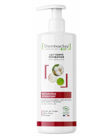 Dermaclay Lait corps réparateur hydratant peaux très sèches 400ml