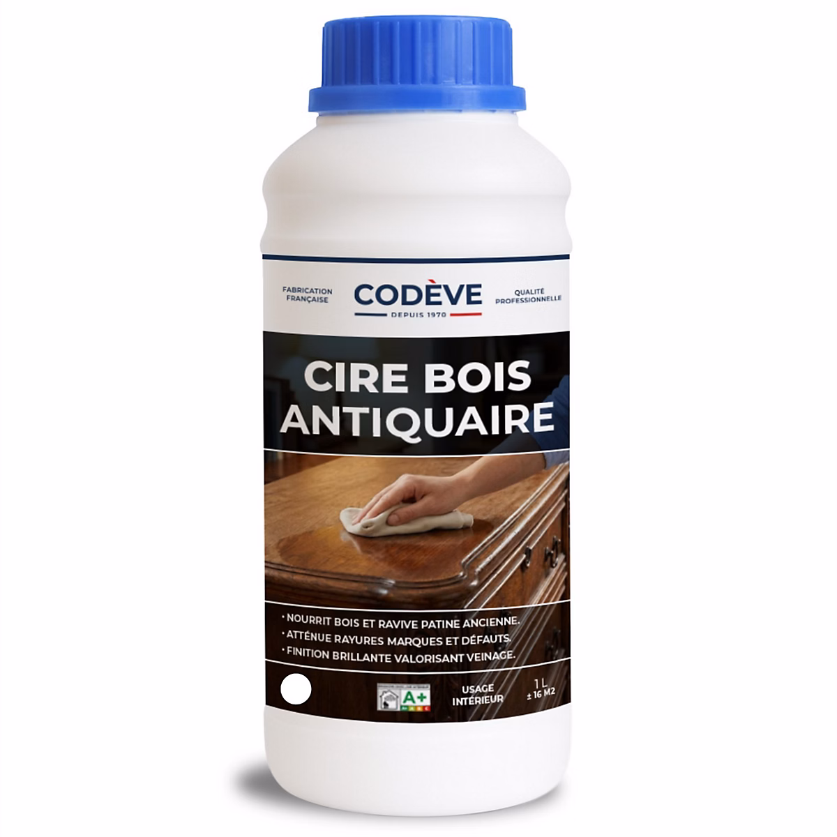 Cire Antiquaire – 1 L, Codeve Bois, Incolore Pour L'entretien De Toutes Vos Boiseries En Bois Brut, Neuf Ou Ancien.
