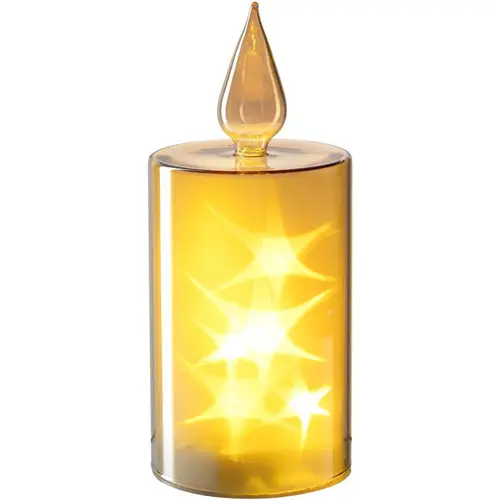 Bougie à LED coloris or décor étoiles Capanna - 21 cm