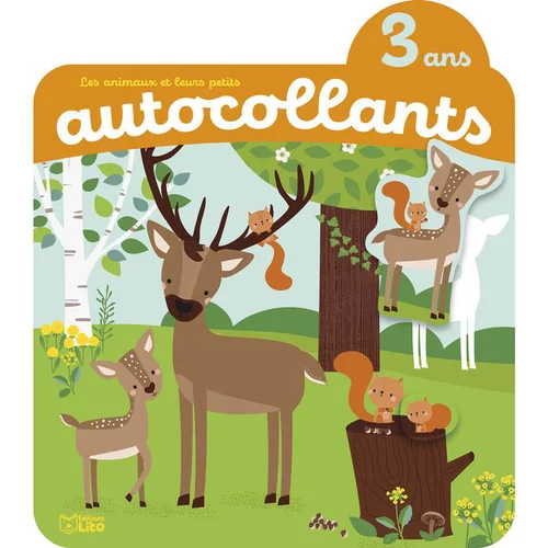 Les animaux et leurs petits en autocollants dès 3 ans Editions Lito