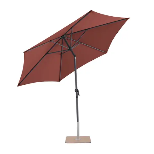 Parasol rond en aluminium coloris rouge - Ø 270 cm