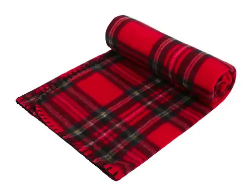 Plaid de Noël pour chien et chat en polaire coloris rouge motifs à carreaux Wouapy - 100 x 70 cm