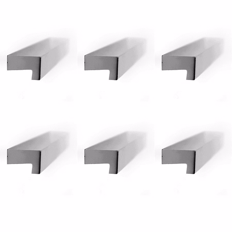 6 Un. poignées de meuble cuisine et salle de bain profil aluminium anodisé Ext. 120 × 12MM – - entraxe 96MM