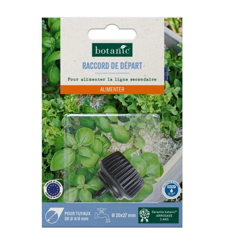 Adaptateur femelle 20 x 27 mm cannelé pour tuyau 4/6 mm - Arrosage goutte à goutte