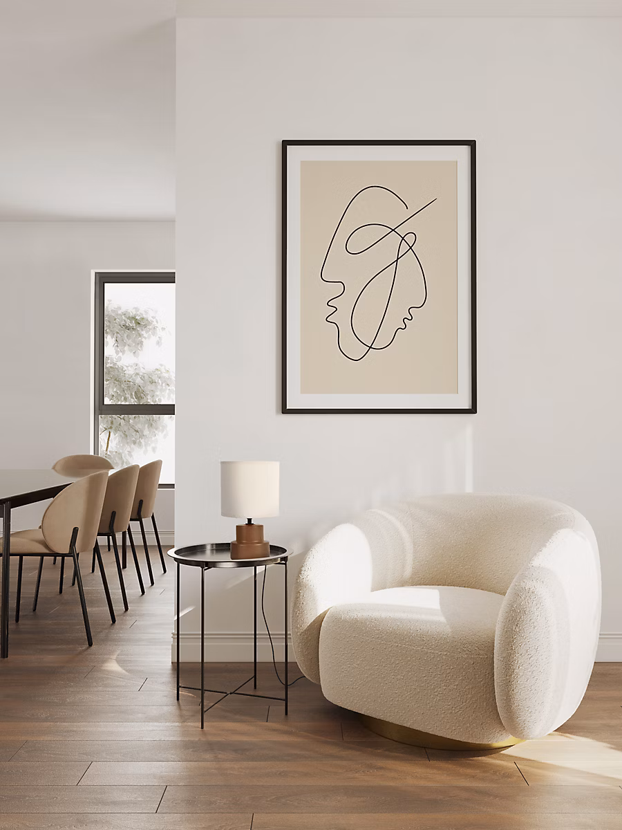 Lampe à poser en céramique terracotta et lin H.25 cm E14 40W – Seynave Lipa