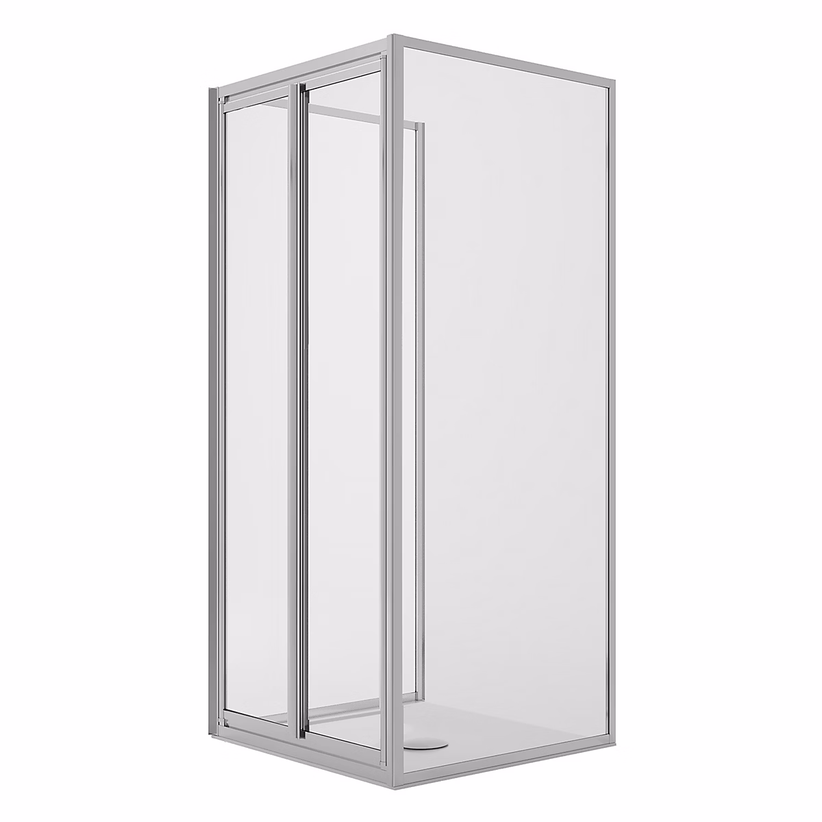 Cabine de douche 3 côtés 70 × 70 × 70CM H198 Verre Transparent 2 Fixes+Saloon 2 Pivotantes 70 mod West