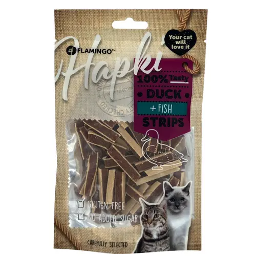 Friandises pour chat Hapki canard & cabillaud lamelles de sushi Flamingo - 85 g