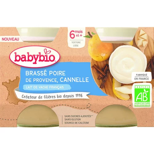 Pots brassés Poire Cannelle 2x130 g 6 mois+