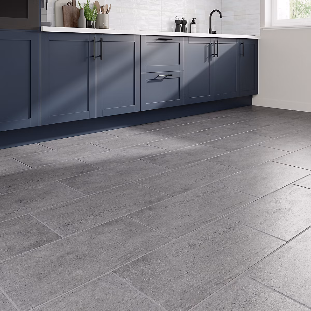 Carrelage sol et mur intérieur gris effet pierre L.60 x l.30 cm x ép.9 – 5 mm | Oikos