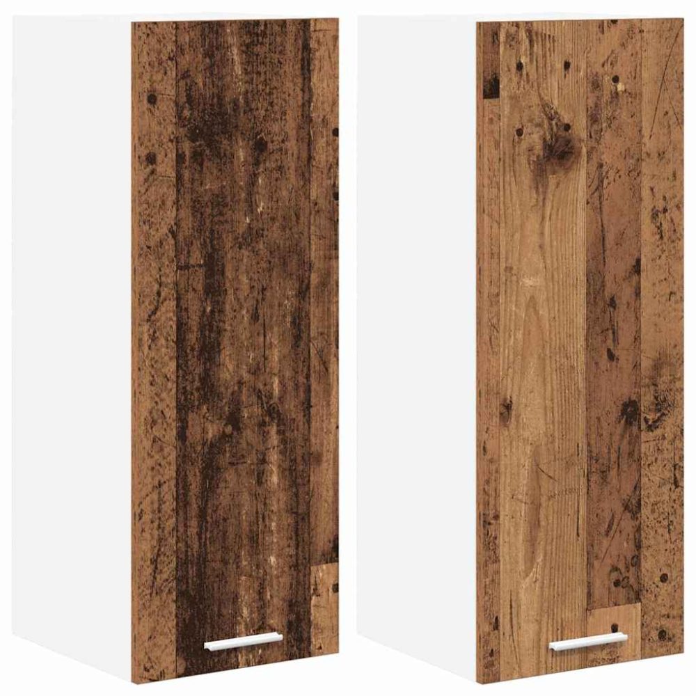 vidaXL Armoire suspendue 2 pc Bois ancien et Blanc Bois d'ingénierie – Mobilier de jardin