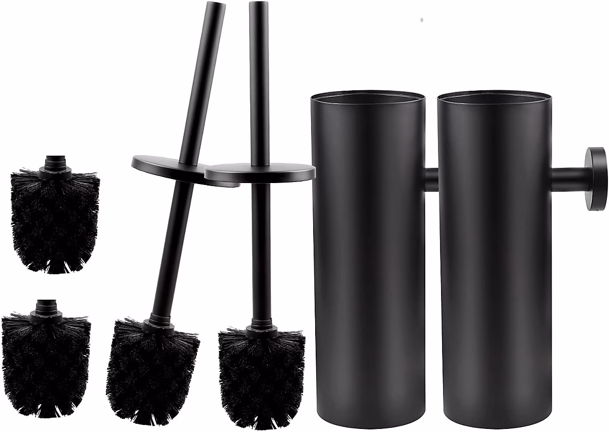 Brosse WC Noire avec 2 Recharges et Support – Réf. INUSSNHAT9050835291