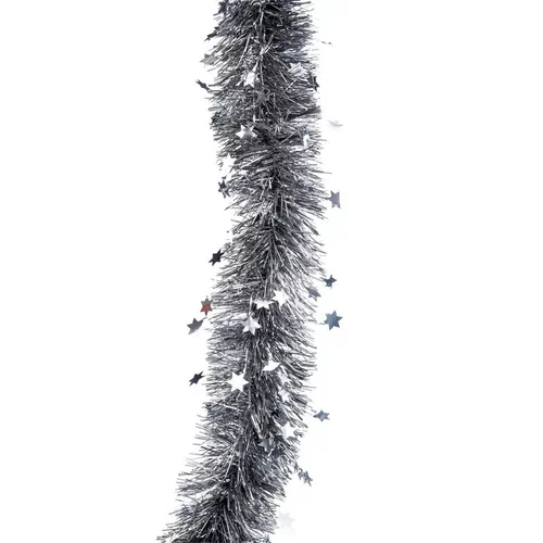 Guirlande en plastique graphite avec étoiles - L 200 x l 11 cm