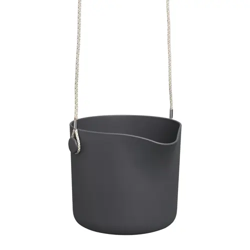 Cache-pot suspension B.for Swing coloris noir en plastique injecté Elho - Ø 18 x 17 cm