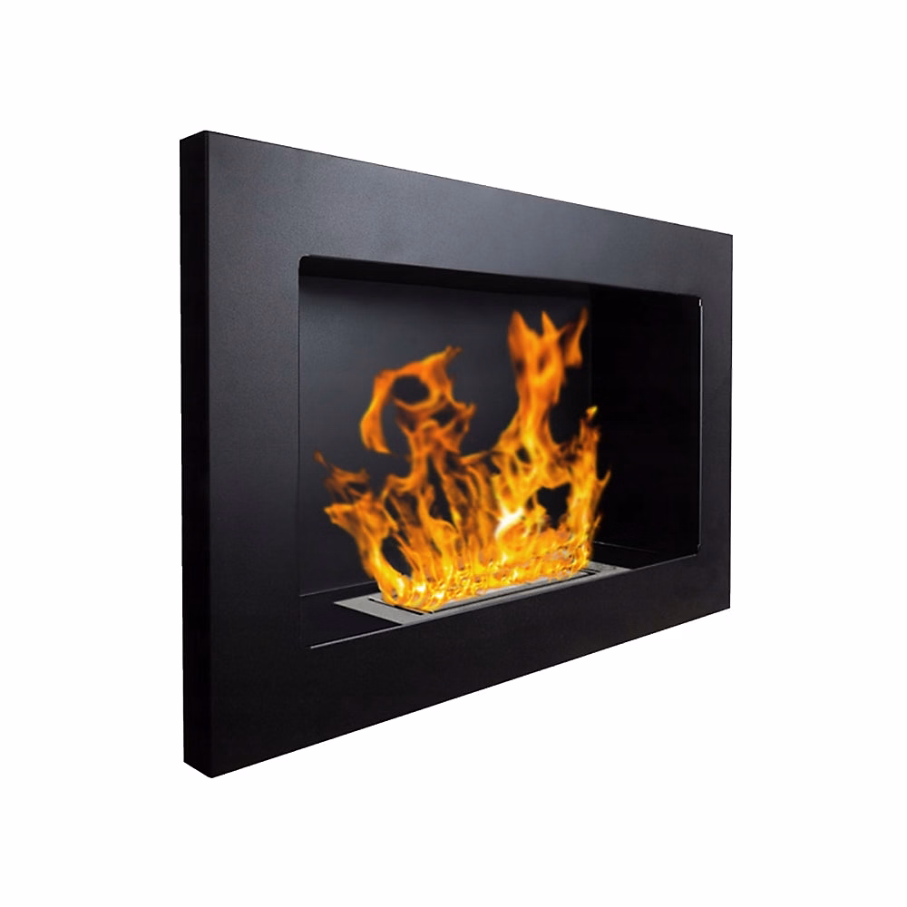Cheminée À Bioéthanol Pisa Black – Murale Ou Encastrable, L 65Xp 12Xh 40