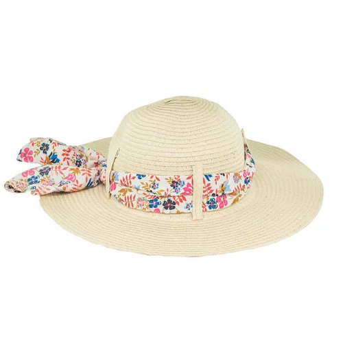 Chapeau en paille à ruban fleurie Instant Nature Amely