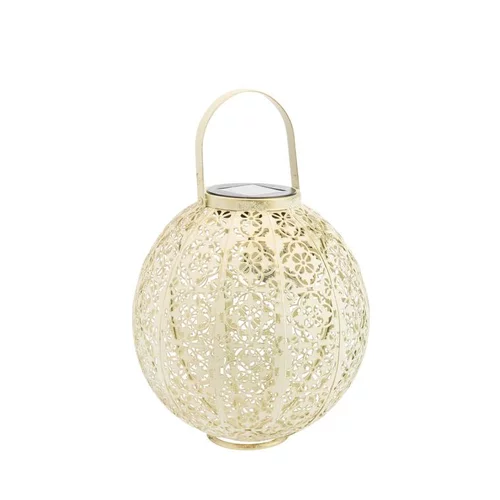 Lanterne solaire Damasque en métal beige à LED blanc Ø 22,5 cm