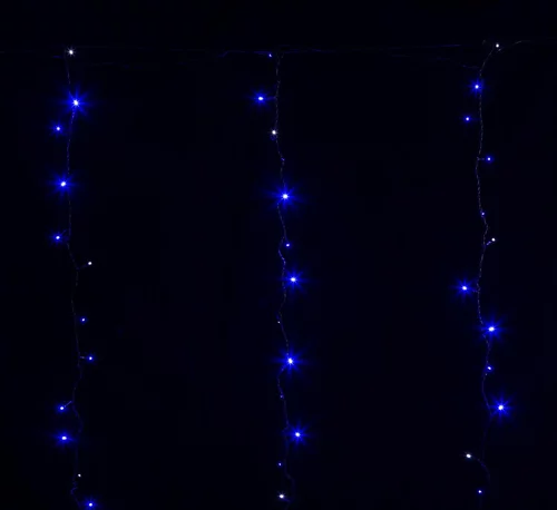 Rallonge rideau lumineux LED à lumière fixe bleu sur secteur - 2 m