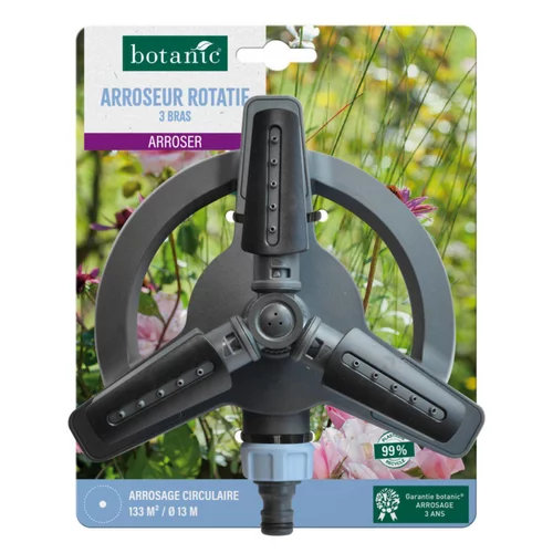 Arroseur rotatif 3 bras botanic® - Arrosage circulaire 133 m² / Ø 13 m