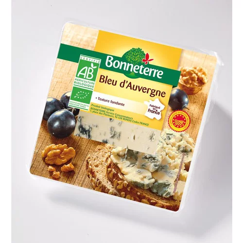 Bleu d'Auvergne AOP Bonneterre bio en portion de 125 g