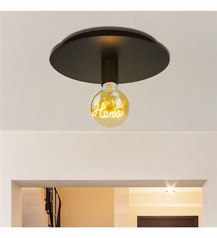 Applique murale ou plafonnier Lina métal noir compatible LED – Réf. XYMJKWGZO5422437359
