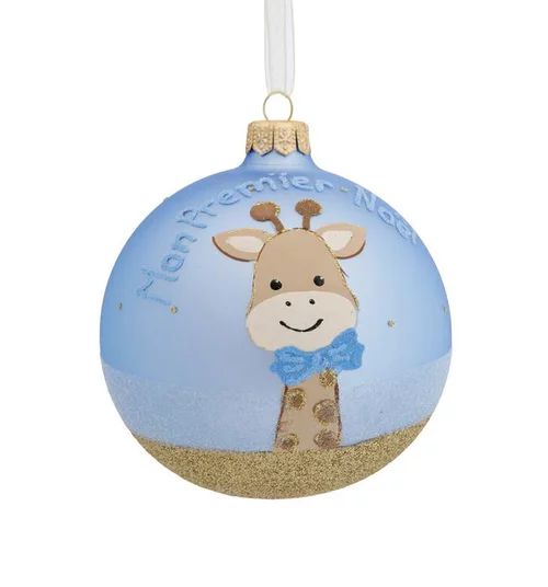 Boule en verre girafe Mon premier Noël - Ø 10 cm