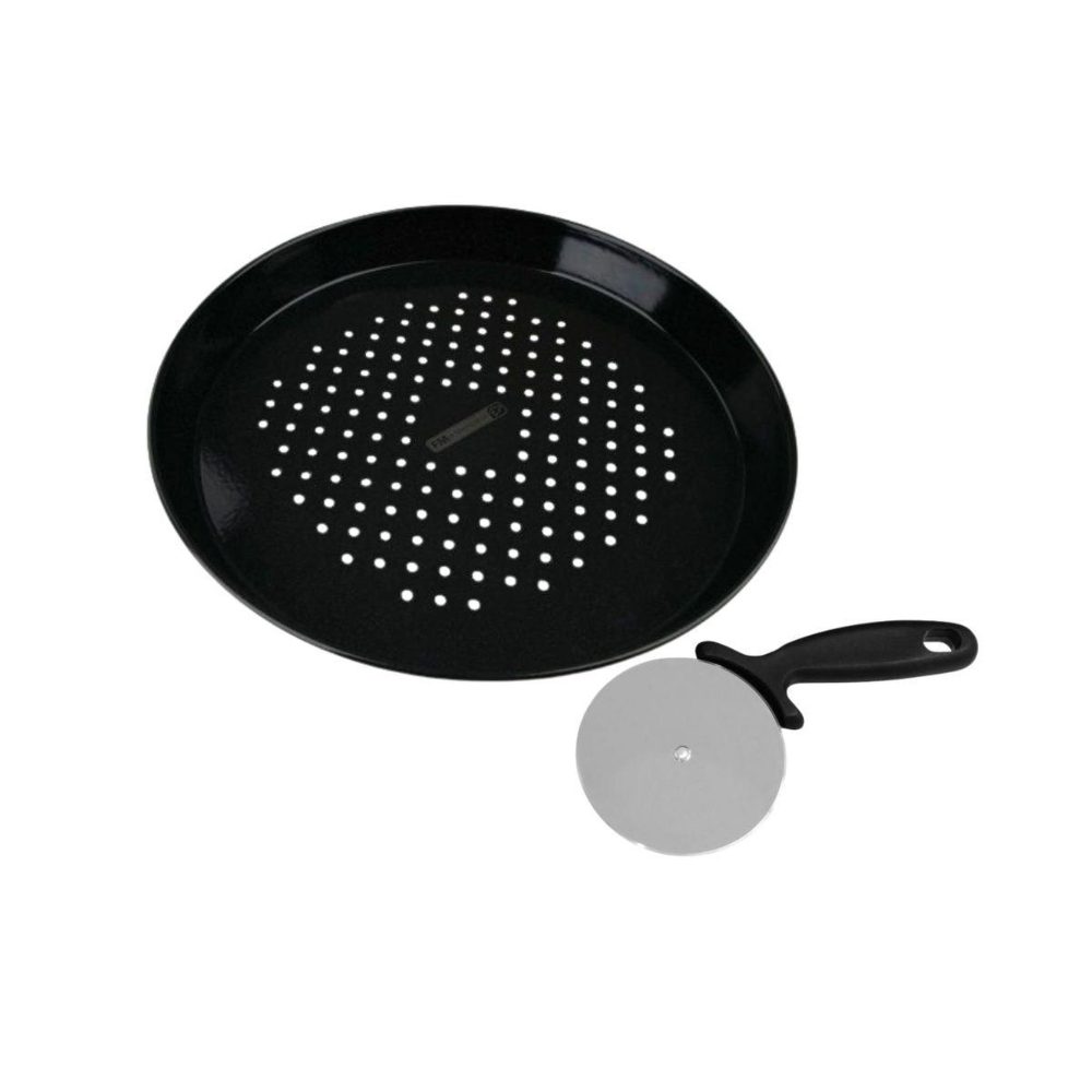 FM PROFESSIONAL Ensemble plaque à pizza perforée 32 cm et roulette fm professionnal – Équipement de loisirs