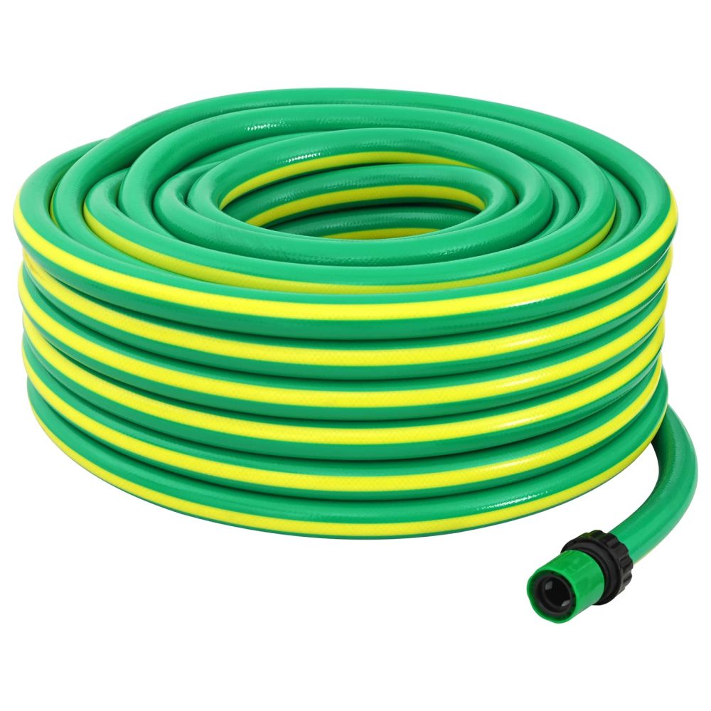 vidaXL Tuyau de jardin 5 couches Vert et jaune 1/2'' 50 m PVC – Produits de jardinage