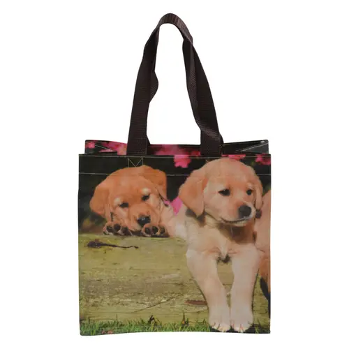 Sac de course illustrations chiots taille S - 24,6 x 9,7 x 23,9 cm