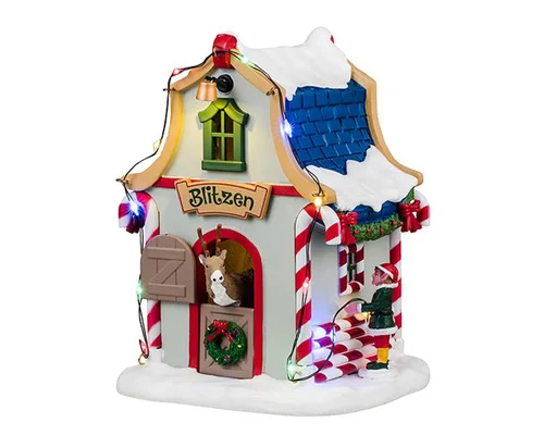 Scénette pour village de Noël Lemax Santa’s wonderland La maison de Blitzen