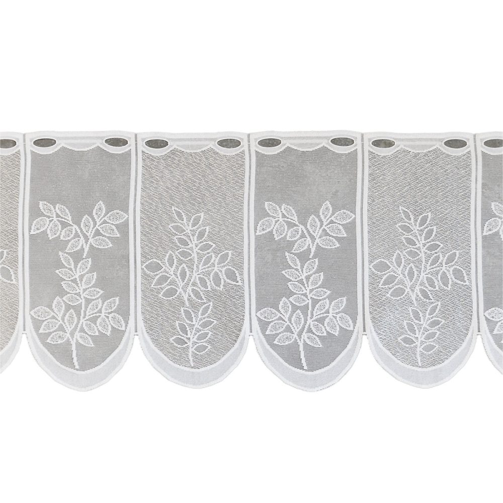 Brise bise motif feuillage (30 × 45 cm – Blanc)