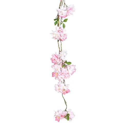 Guirlande de fleurs de cerisier artificielle rose - 129 cm