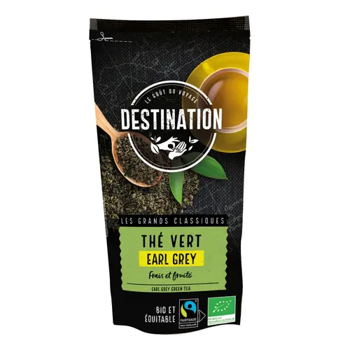 Thé vert Earl Grey bio et équitable Destination - 80 g