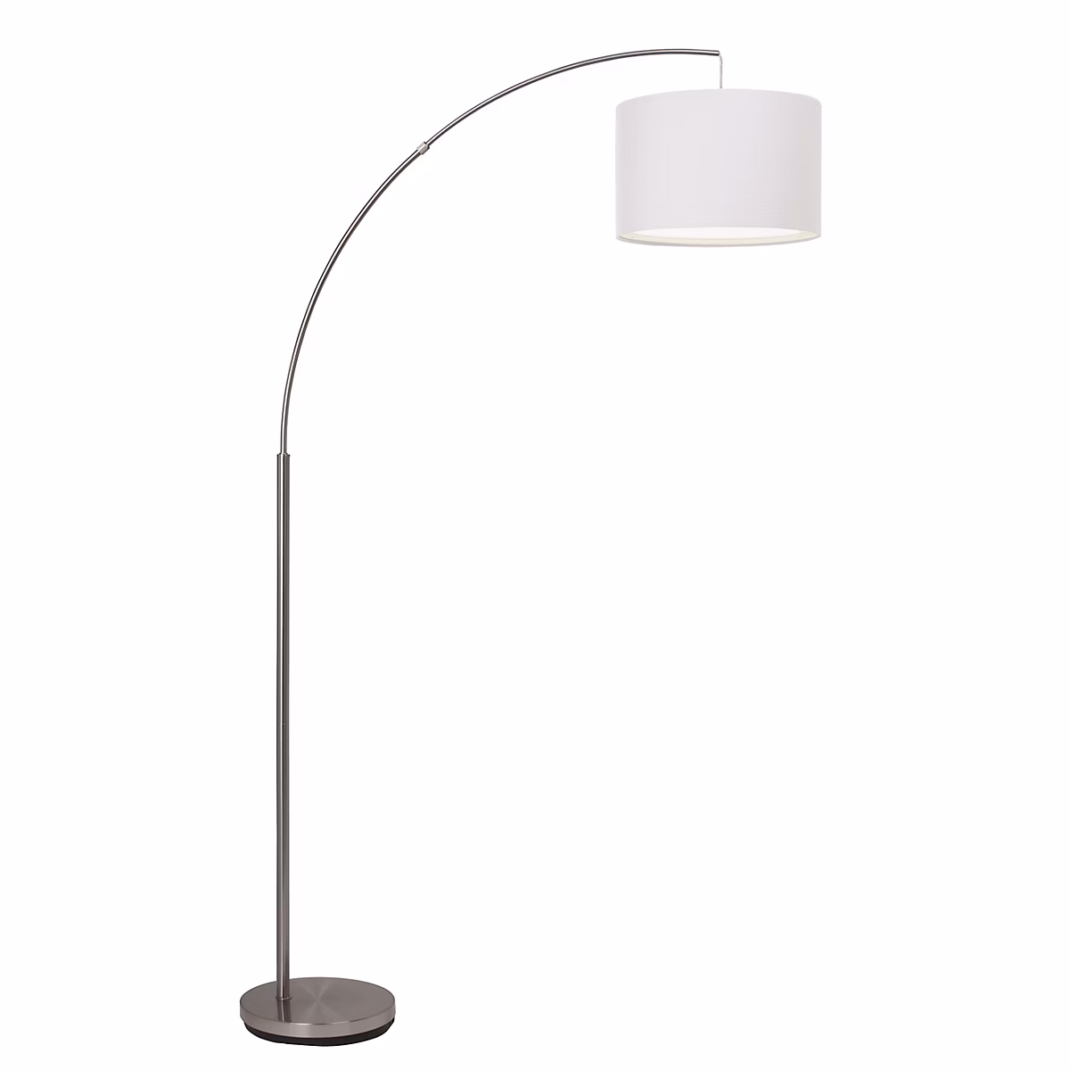 CLARIE Lampadaire 1L fer/blanc E27 60W | métal/textile – ampoule non incluse
