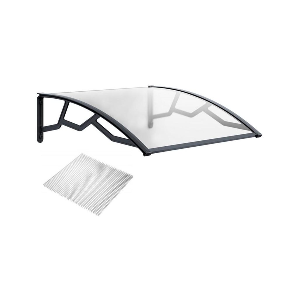 ART PLAST Auvent de porte d'entrée 100 x 120 cm transparente – Aménagement du jardin