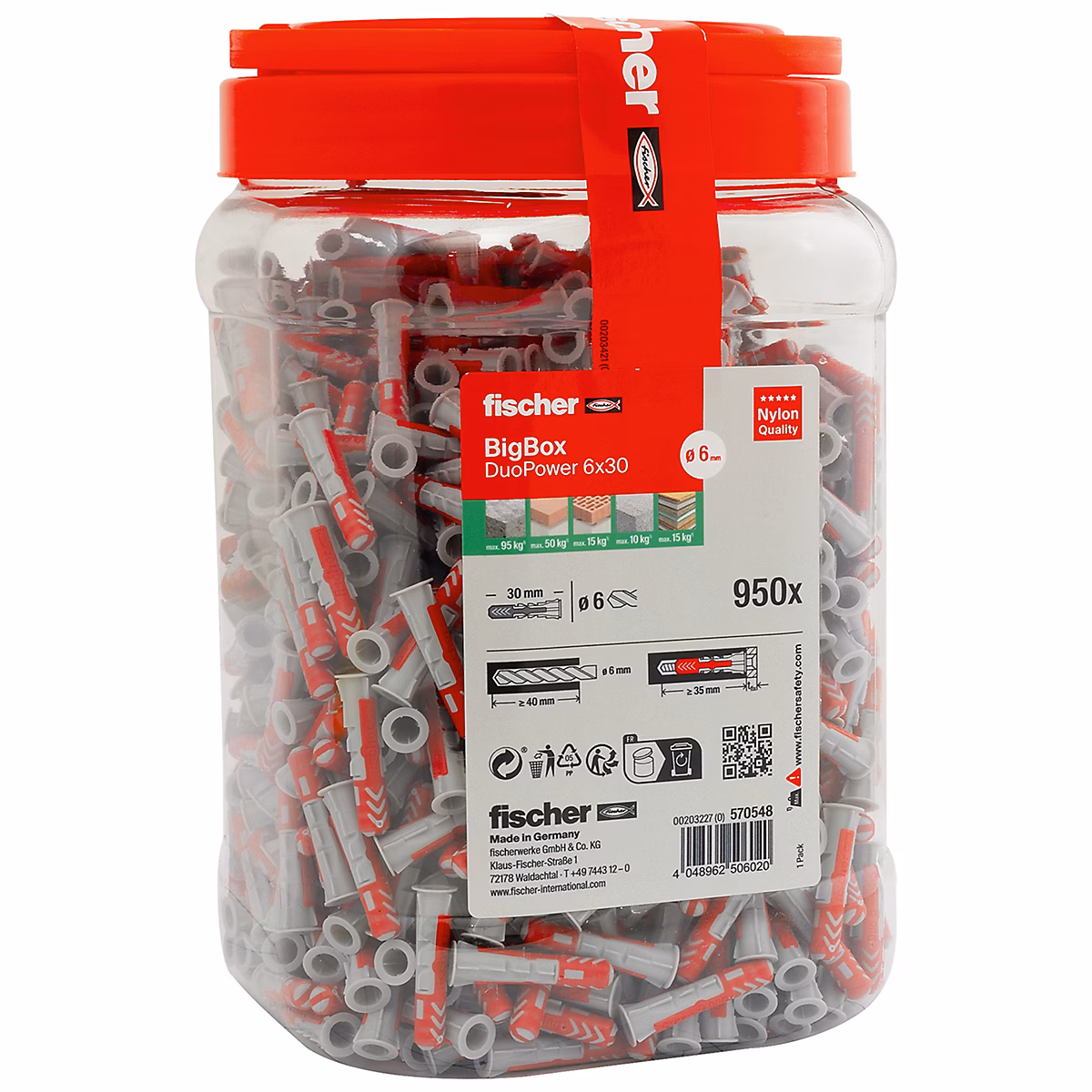 Maxi big box cheville fischer DuoPower 6 950 pièces | Cheville