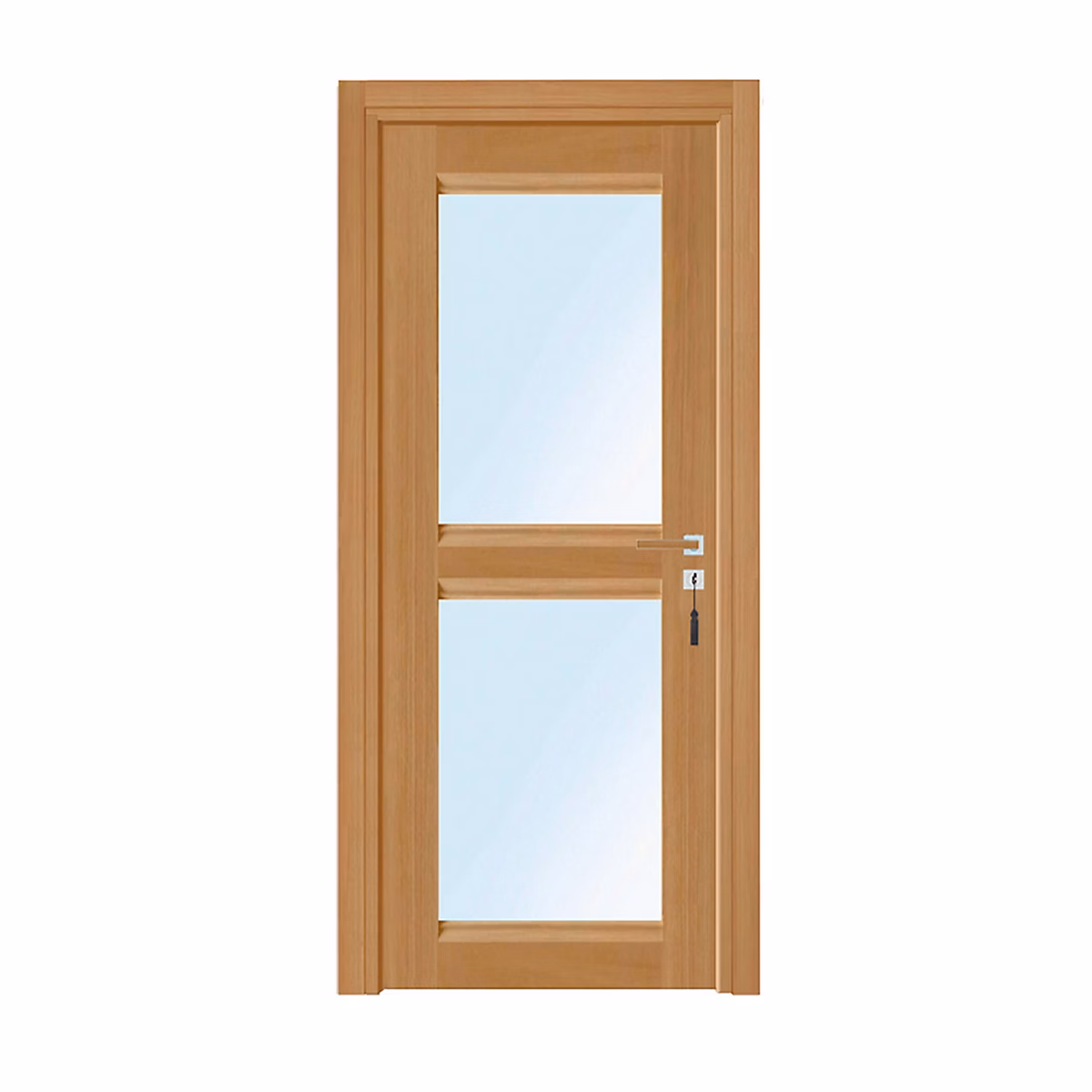 Bloc | porte pose fin de chantier PREMIUM Classic 2 carreaux – H.204 x l.73 cm – aspect chêne naturel – réversible – Reivilo