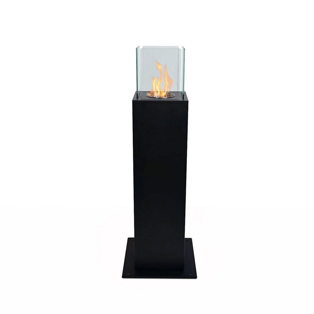 Brasero bioethanol d exterieur Frankystar Capri Noir 20 × 20 × 70 cm cuve 0 – 7 L