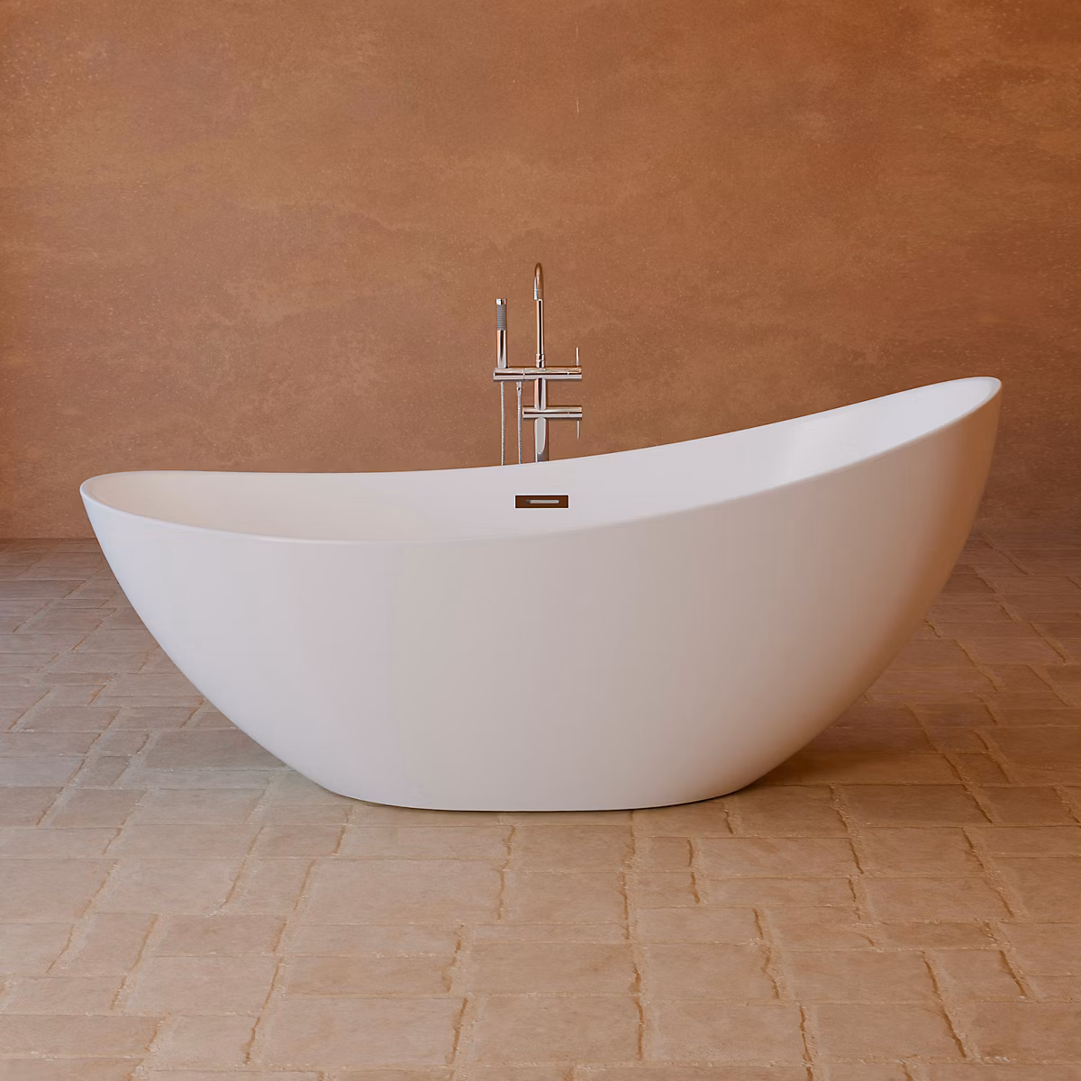 Baignoire îlot ovale L.170 x l.80 cm blanc Spalina Loona – Réf. QMCXMGNMN2988575140