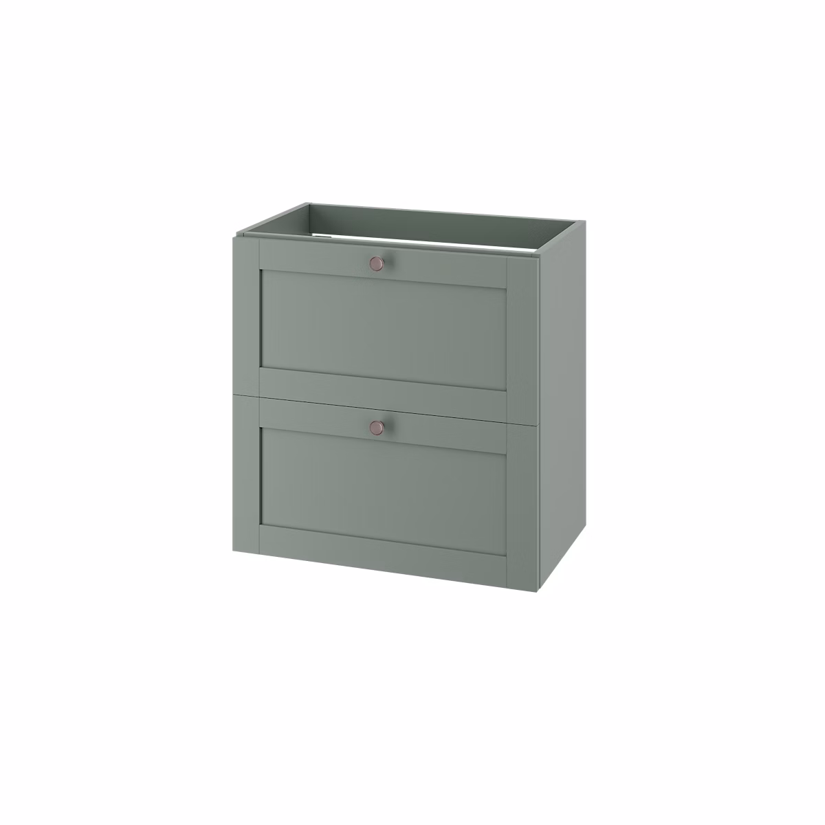 Meuble de salle de bains – Meuble sous vasque suspendu vert sauge 2 tiroirs l.60 x H.60 x P.36 cm GoodHome Imandra