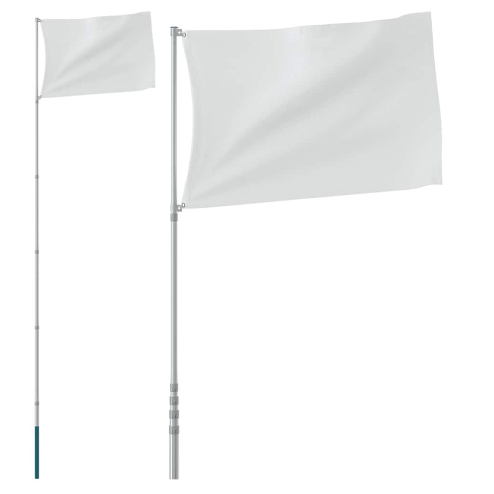 vidaXL Mât de drapeau télescopique Argenté 5,5 m Aluminium – Équipement de loisirs