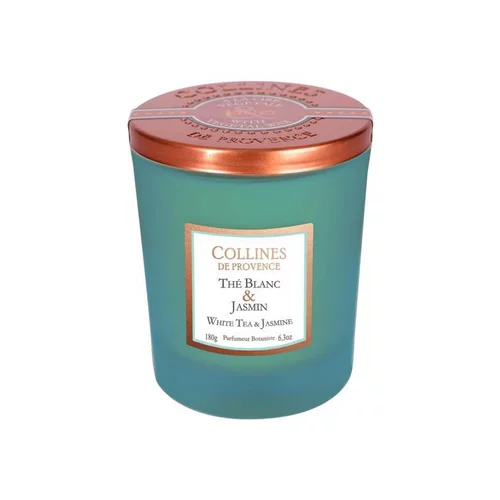 Bougie parfumée cire végétale senteur thé blanc jasmin Collines de Provence - 180 g