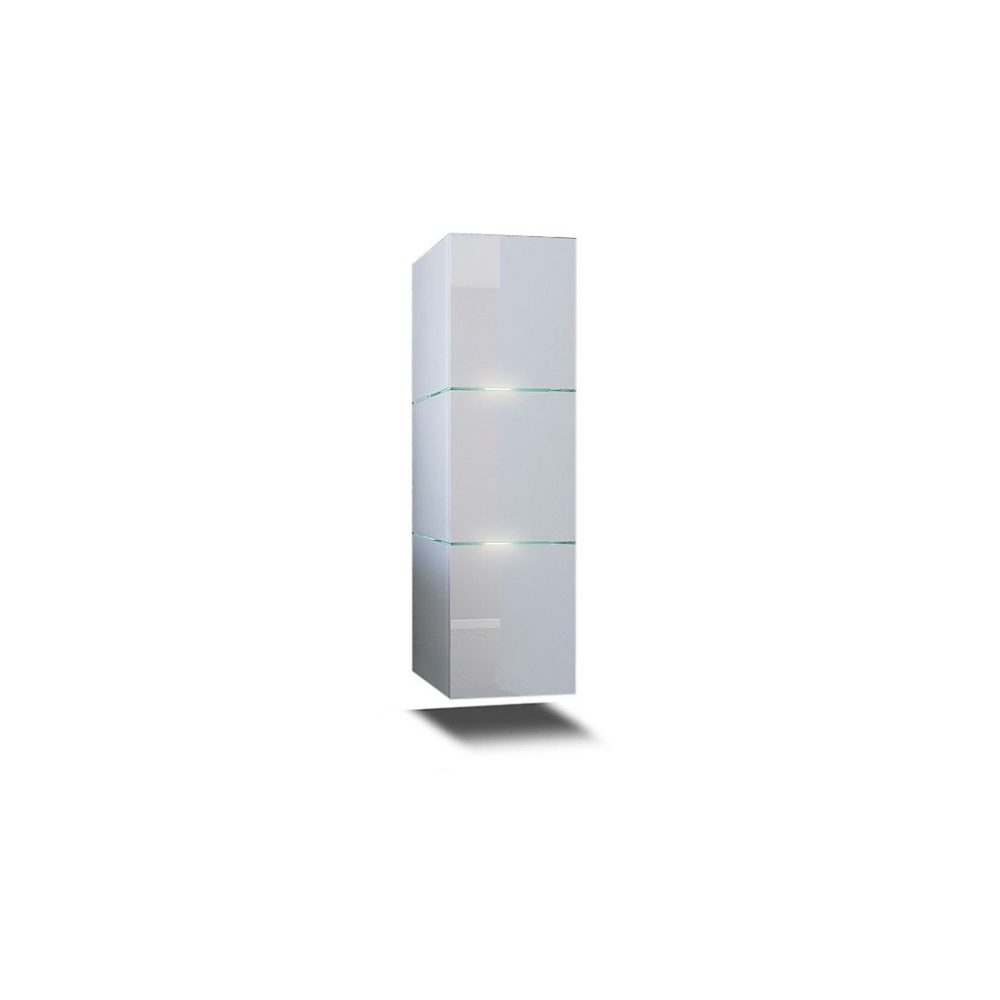 Colonne de salle de bain suspendu | collection OWL – coloris blanc mat et blanc brillant – idéal pour une salle de bain design