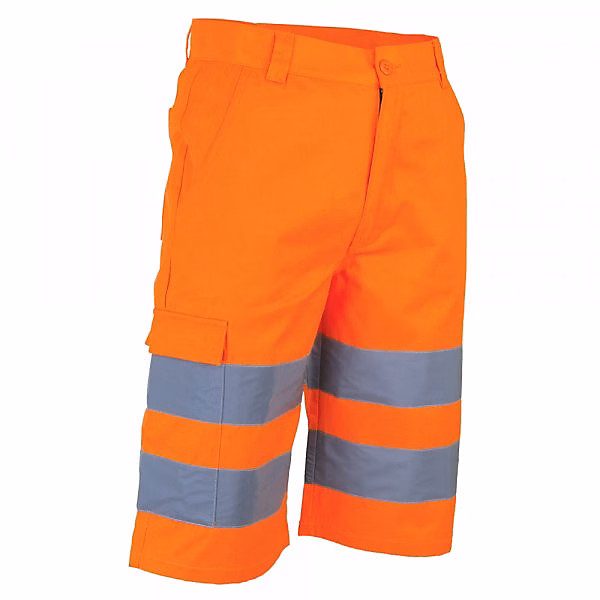 Bermuda de travail haute visibilité orange fluo 6071 PHARE LMA – taille 40 | 60% coton 280 g/m²