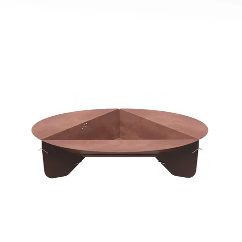 Brasero de sol en acier coloris cognac Oyat Corten 120 - Ø 120 x H 24,5 cm
