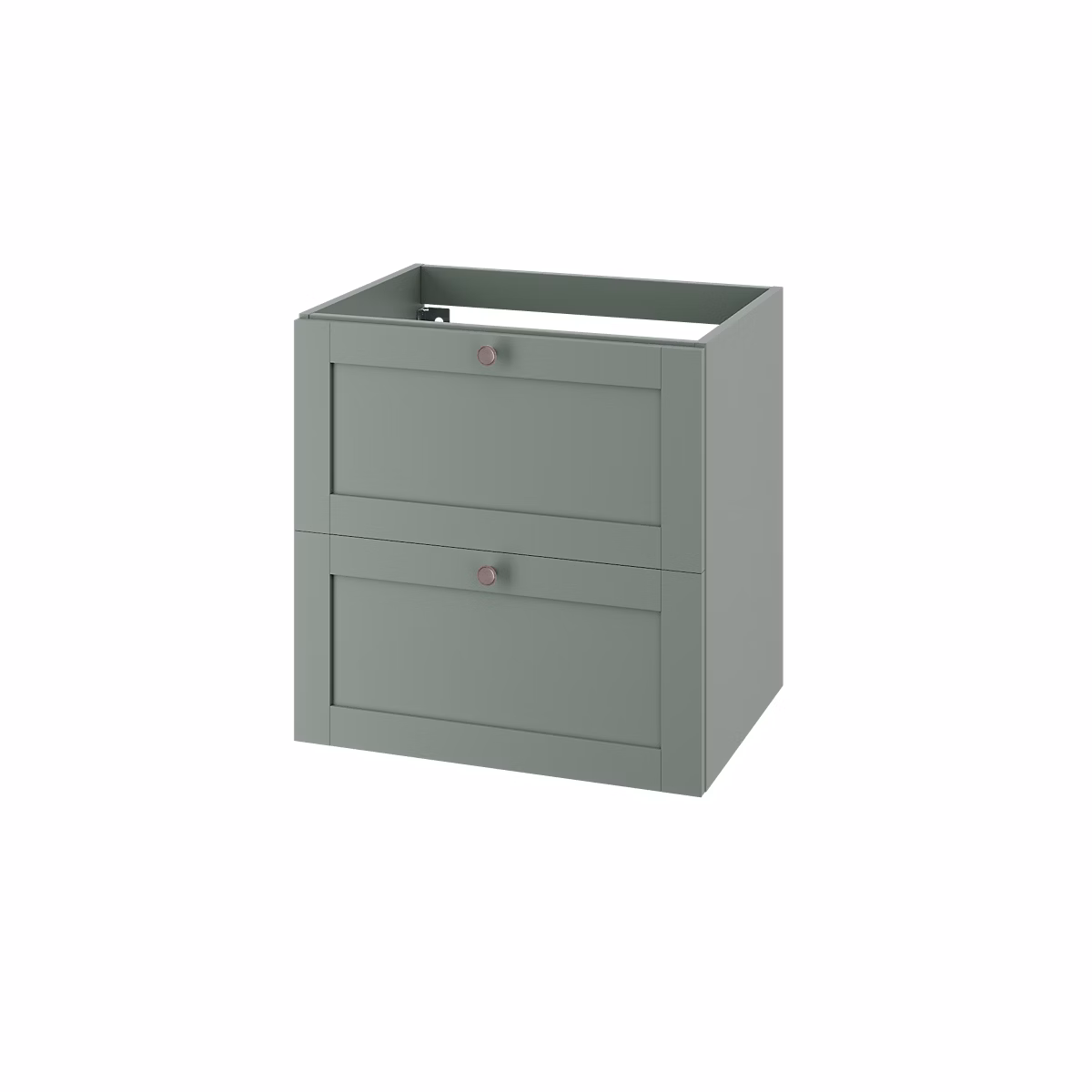 Meuble de salle de bains – Meuble sous vasque suspendu vert sauge 2 tiroirs l.60 x H.60 x P.45 cm GoodHome Imandra