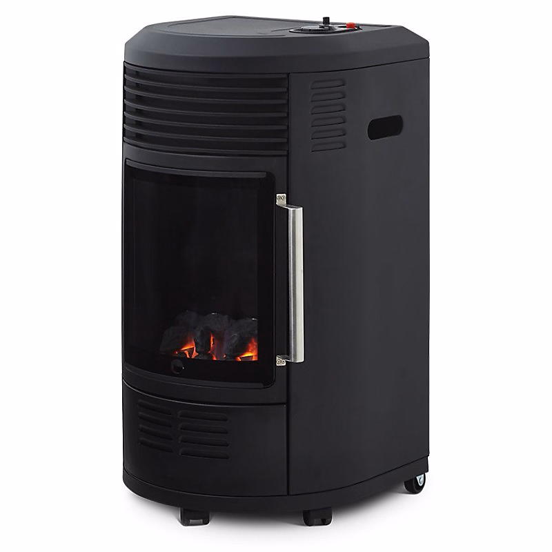 Chauffage d'appoint à gaz Volga Effet feu de cheminée Infrableu 6 positions – Réf. QMLGVQBLR8435930826
