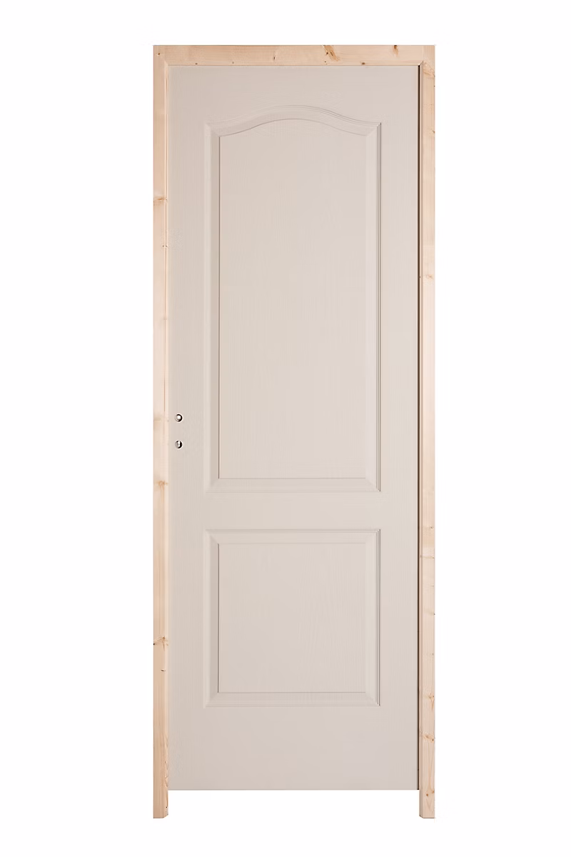 Bloc | porte post – formé blanc antique 2 panneaux H.204 x l.83 cm – poussant droit