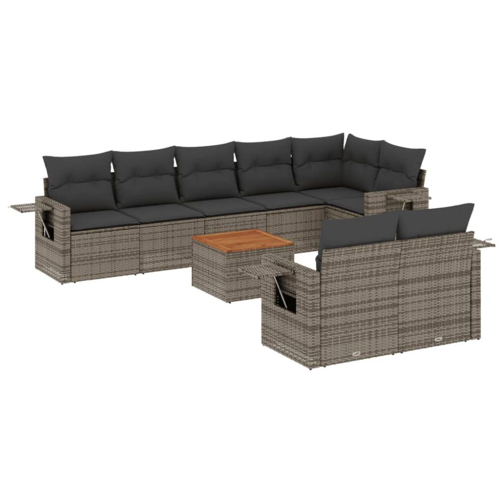VidaXL 3224653 banc de jardin Rotin, Acier, Bois d'acacia – Mobilier de jardin